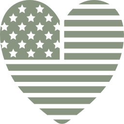 Heart-shaped design with American flag pattern - stating out beef tallow products are made in USA