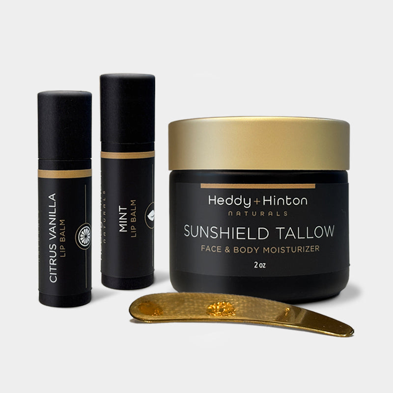 Sunny Time Beef Tallow Gift Set — Sunshield SPF 20 + Lip Balms by Heddy + Hinton Naturals