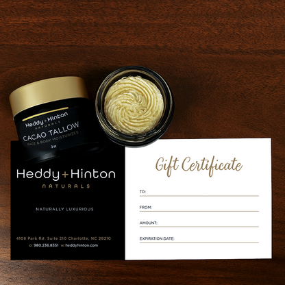 Beef tallow gift certificate with beef tallow moisturizers